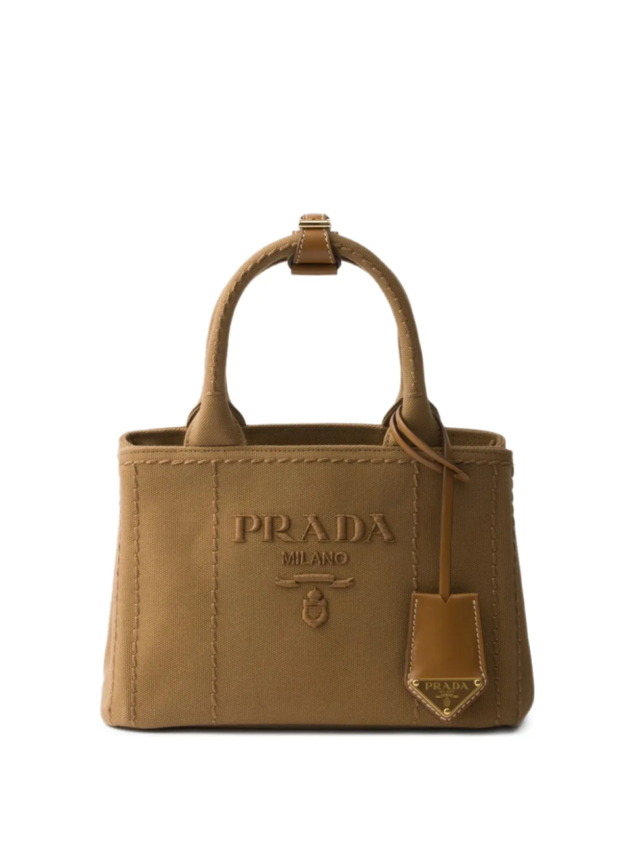 

Prada мини-сумка из канваса, коричневый