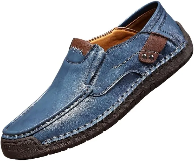 Лоферы из искусственной кожи, Men's Large Size, Light Blue SPKFHD