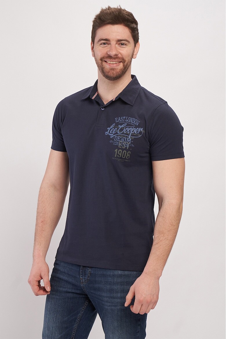 

Футболка с воротником и логотипом Lee Cooper, синий