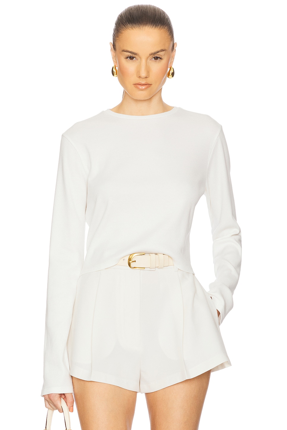 

Длинный рукав с ребристым эффектом Helsa, natural white