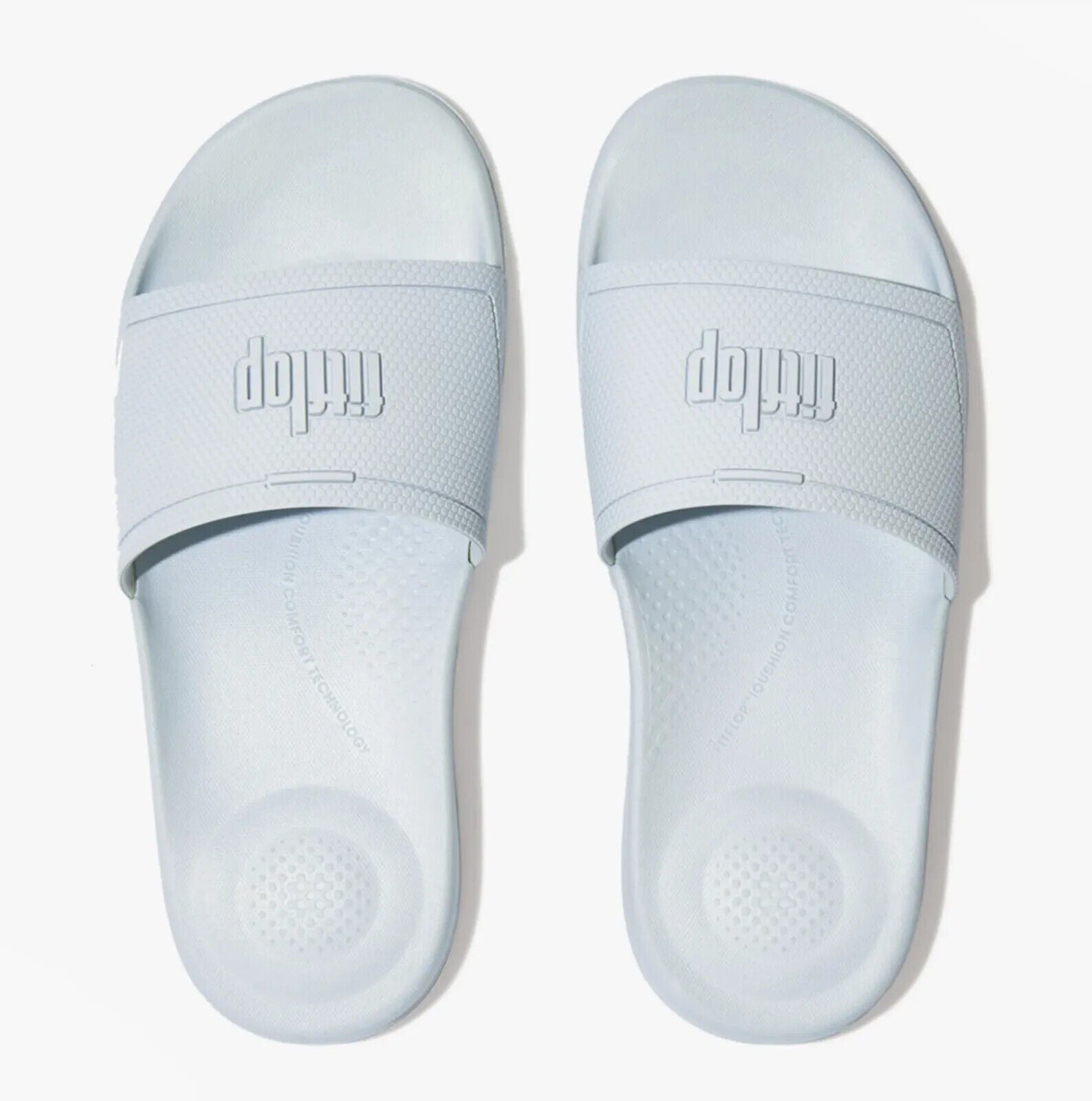 FitFlop Iqushion EQ3-A45 шлепанцы для бассейна женские голубые комфортные слипоны — фото 4