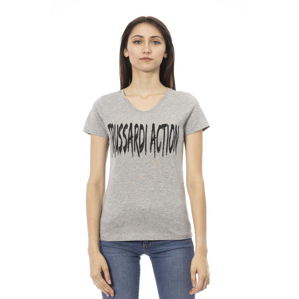 

Серый хлопковый женский топ Trussardi