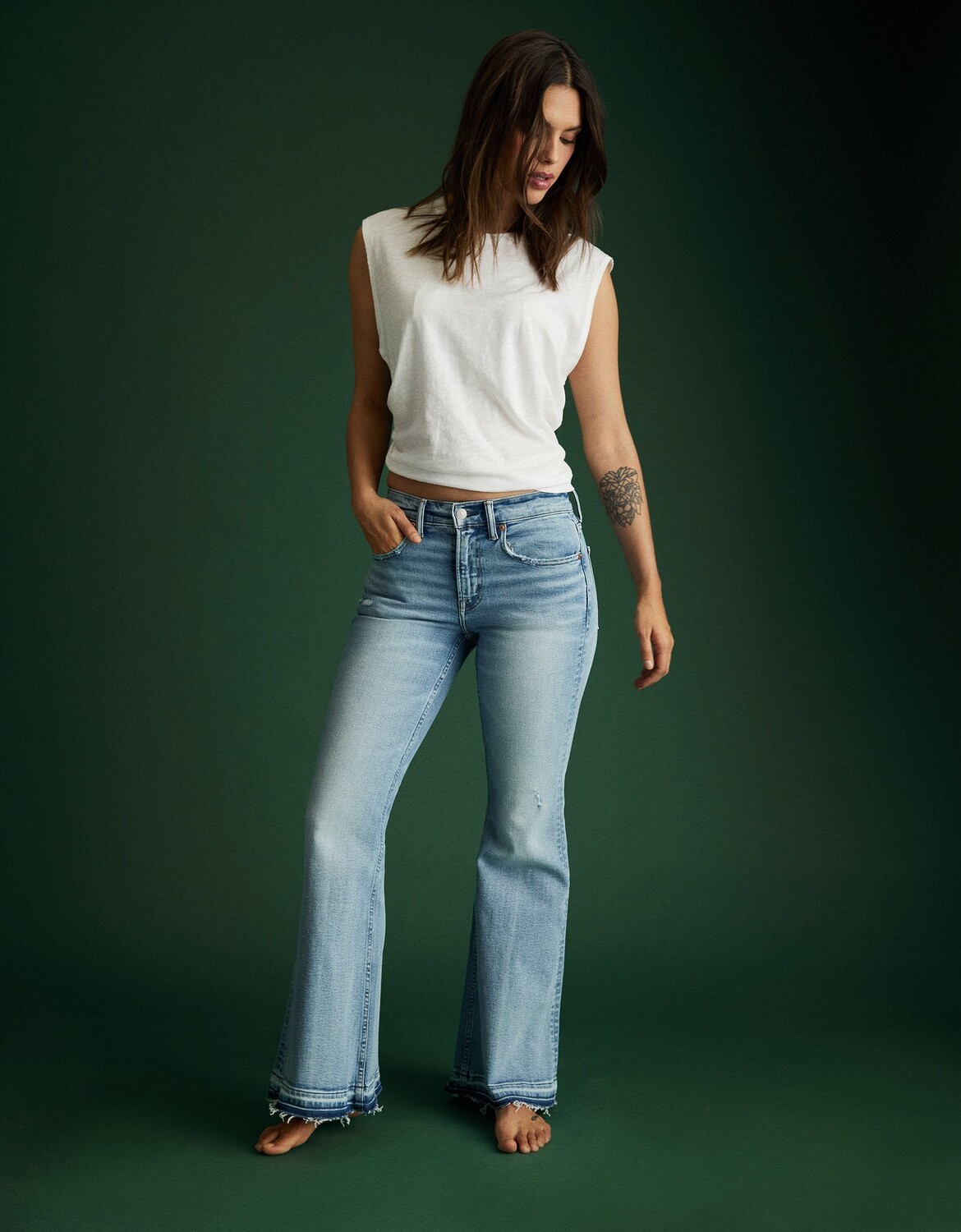 

Джинсы AE77 Premium Festival Flare American Eagle Outfitters, цвет Light Bright Indigo
