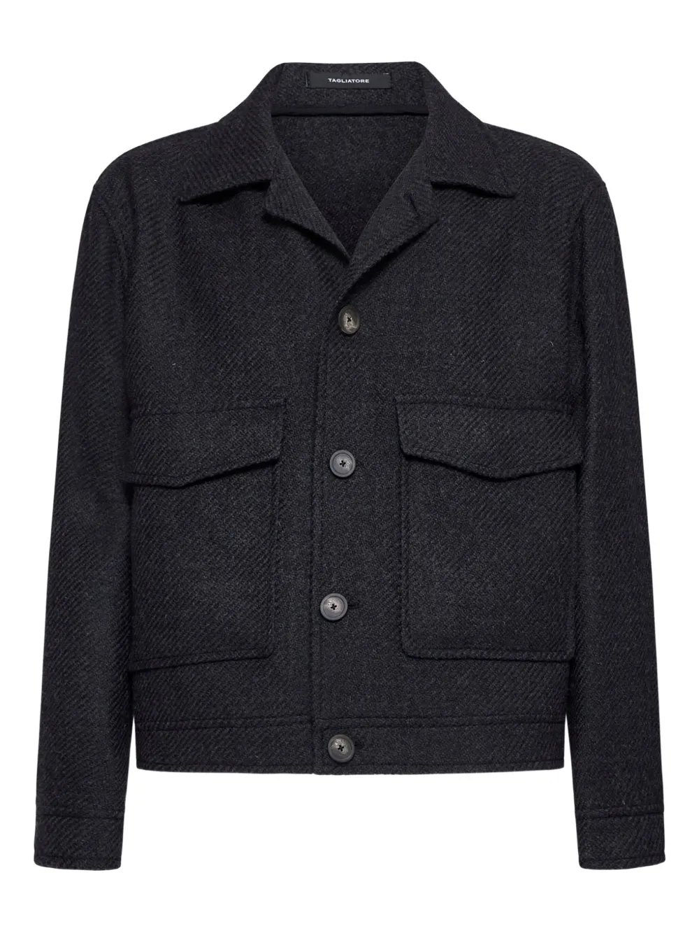 

Фактурный пиджак с клапанами на карманах Tagliatore, серый
