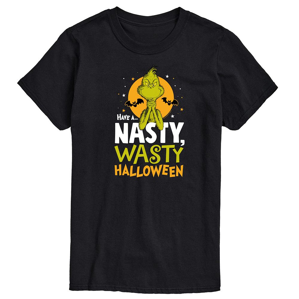 

Мужская футболка с рисунком Доктора Сьюза Гринча Nasty Wasty Halloween Licensed Character, черный