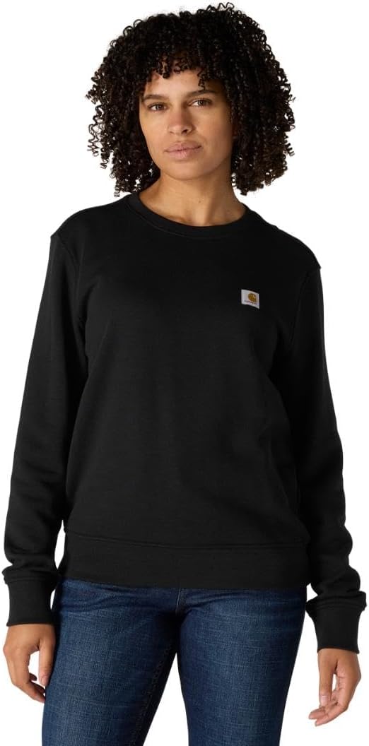 

Carhartt женская толстовка с круглым вырезом Relaxed Fit Midweight French Terry, Black