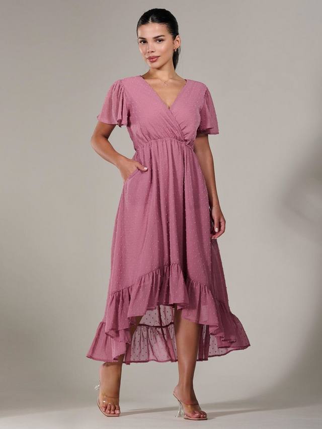 

Миниатюрное платье мидакси с высокой посадкой Jolie Moi, цвет Dusty Pink