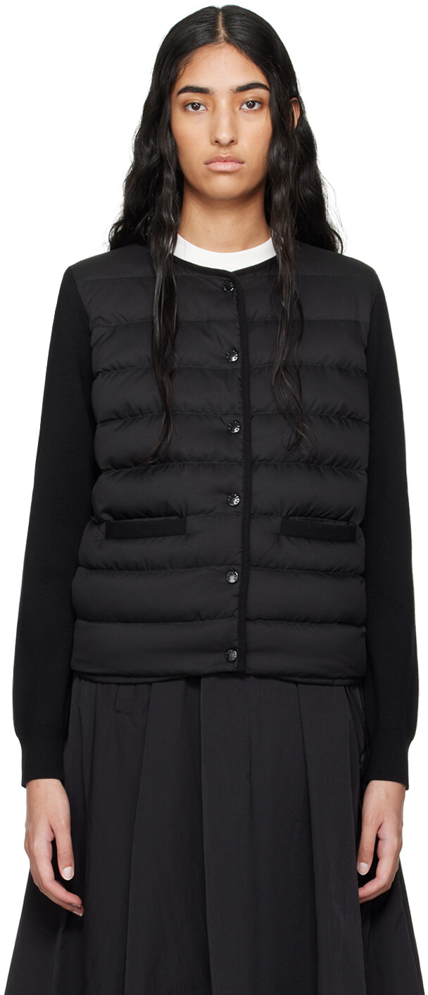 

Кардиган с панелями на пуху Moncler, черный