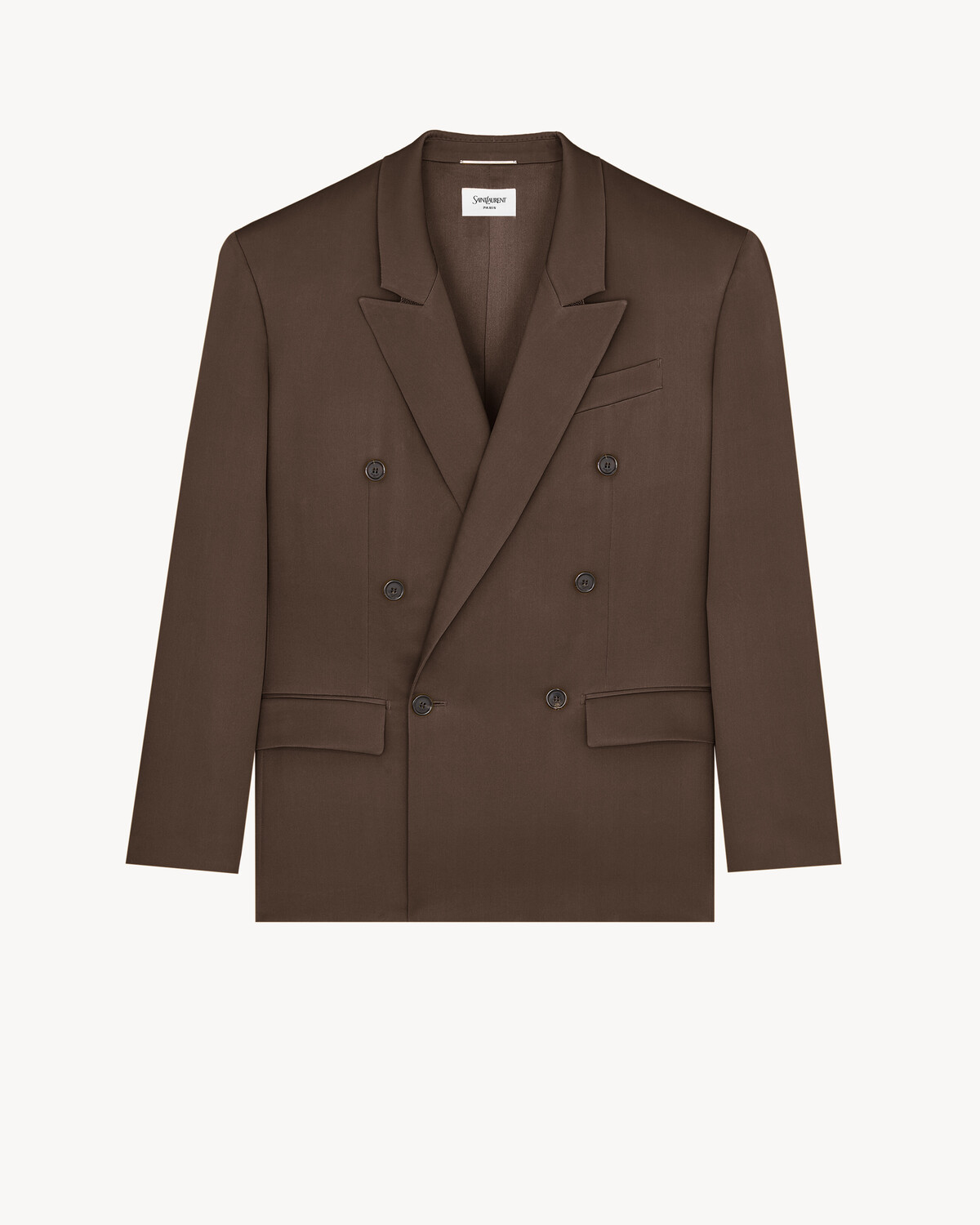 

Жакет из шелкового атласа duchess SAINT LAURENT, коричневый