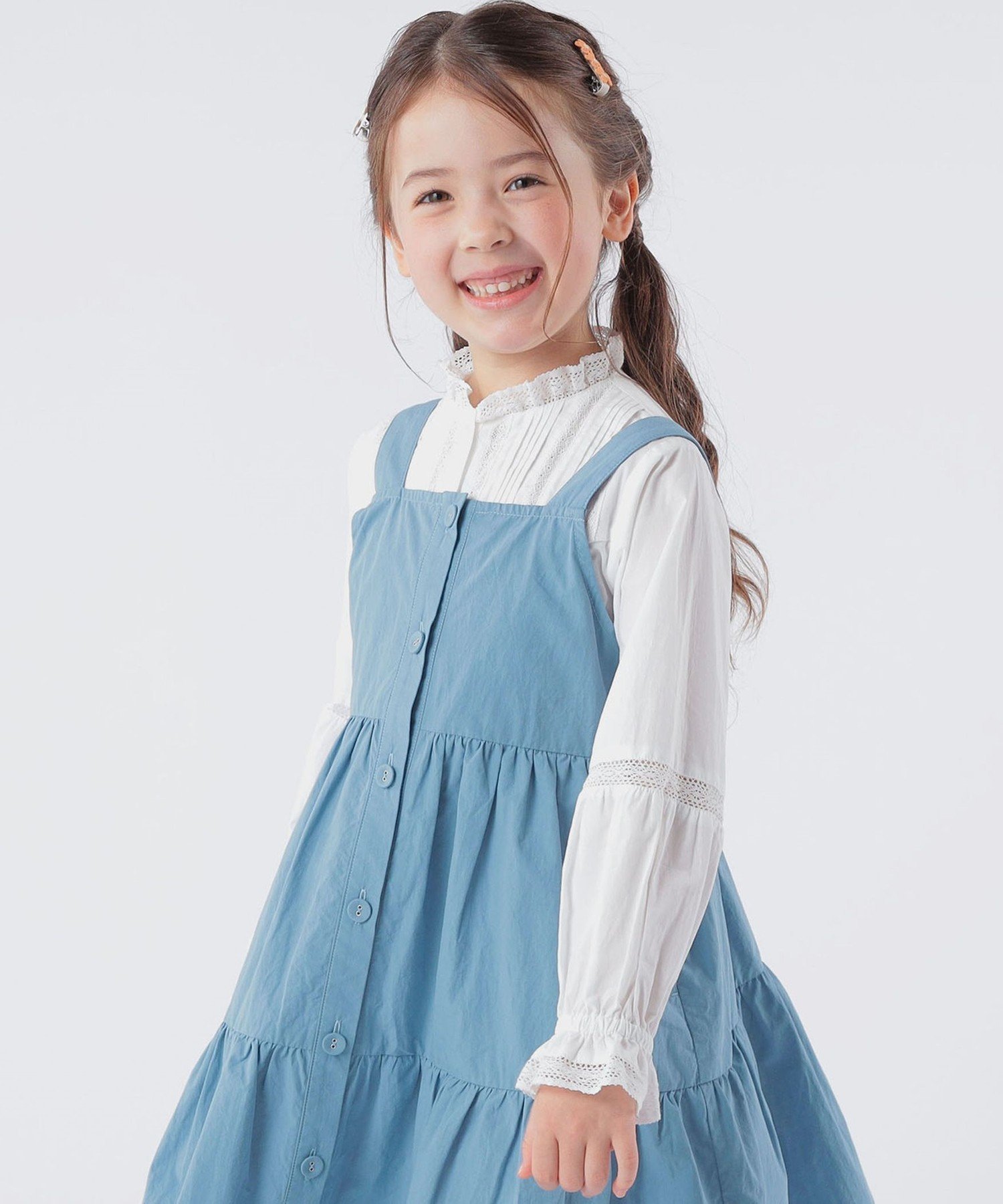 Детская блузка: 100–130 см / Блузка с кружевом и складками SHIPS KIDS, Off white