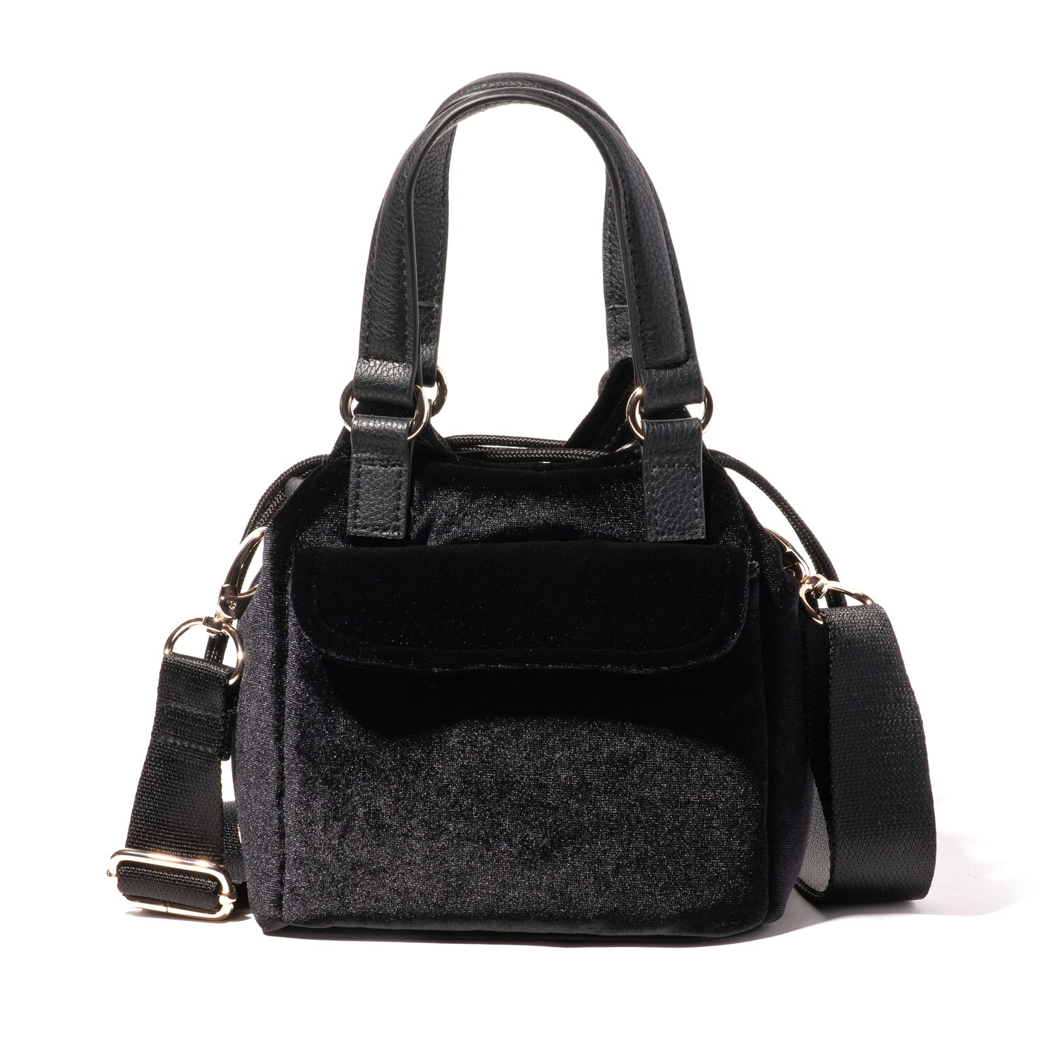 

Baggallini Сумка через плечо Nano со шнурком, цвет Black Velvet With Gold Hardware