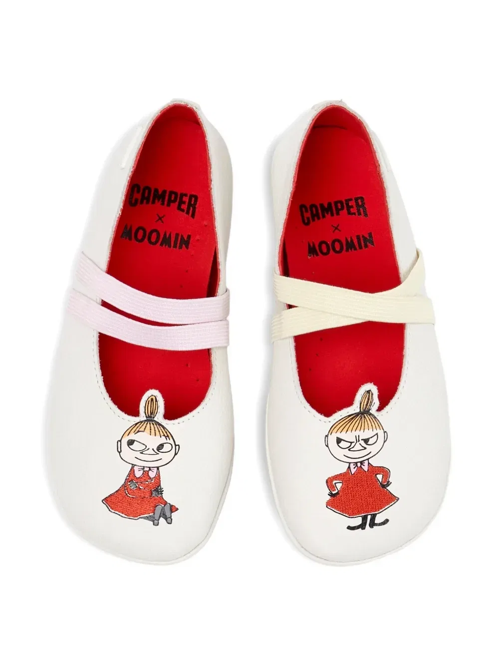 Балетки Twins с эластичным ремешком Camper Kids, белый — фото 3