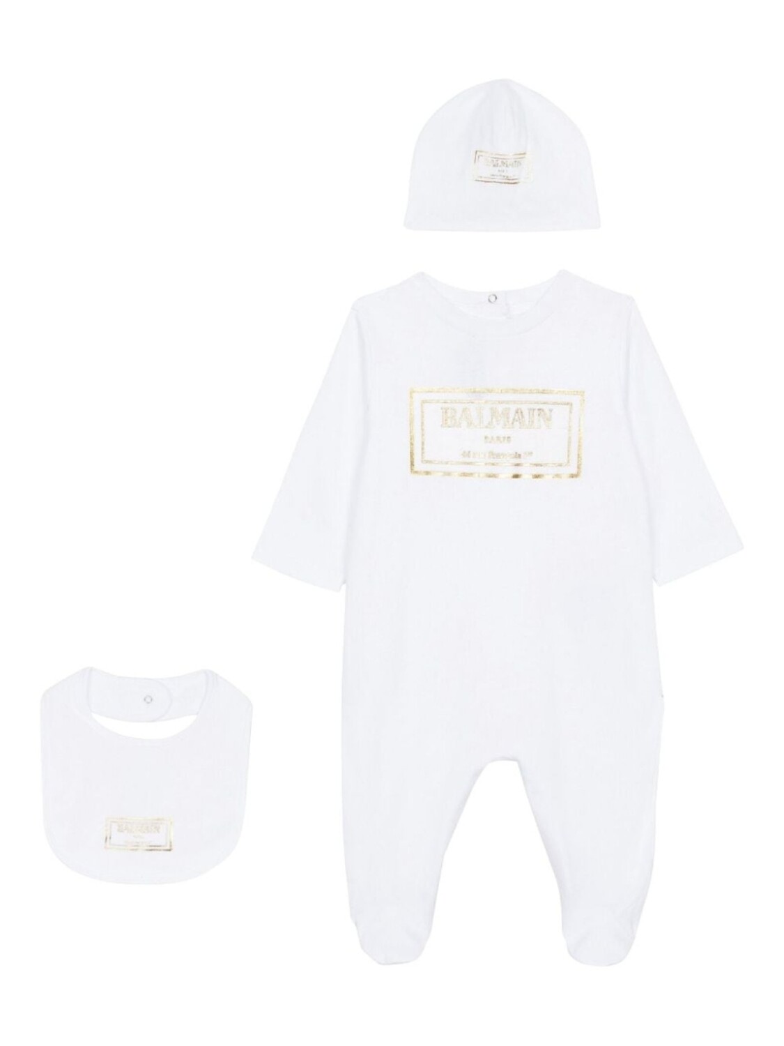 

Balmain Kids комплект для новорожденного с логотипом, белый