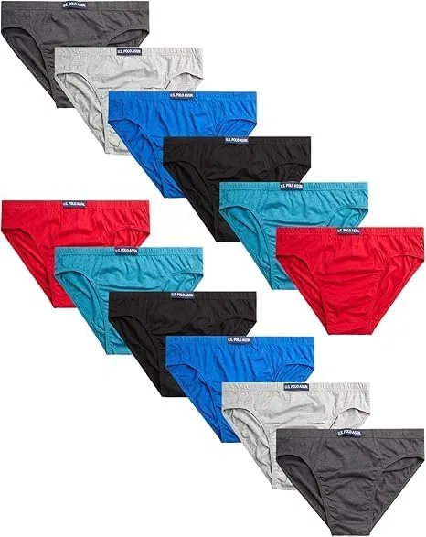 Бикини трусы U.S. POLO ASSN., Heather Grey/Red/Teal/Black-12pk
