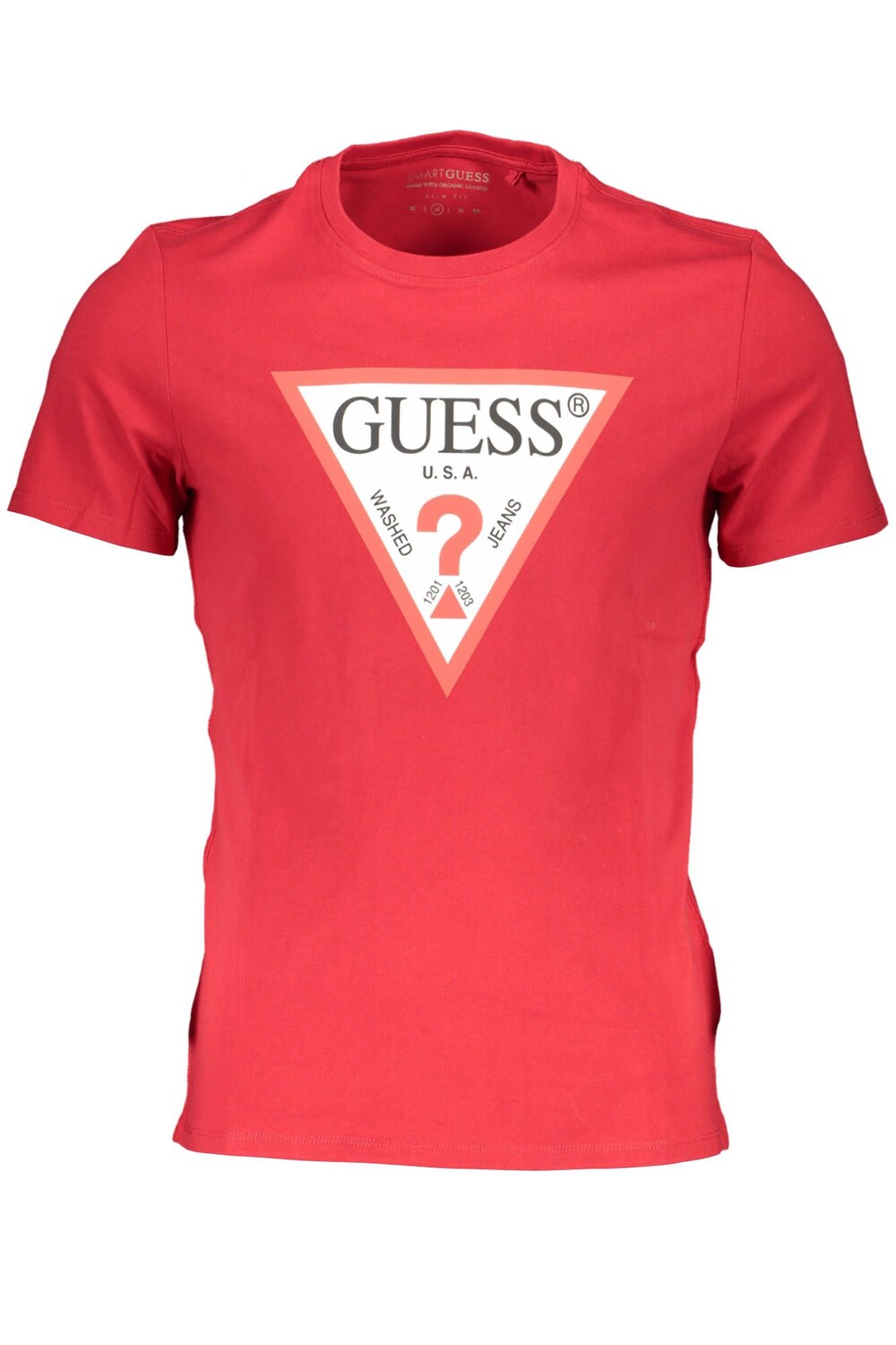 

Красная хлопковая мужская футболка Guess Shoes