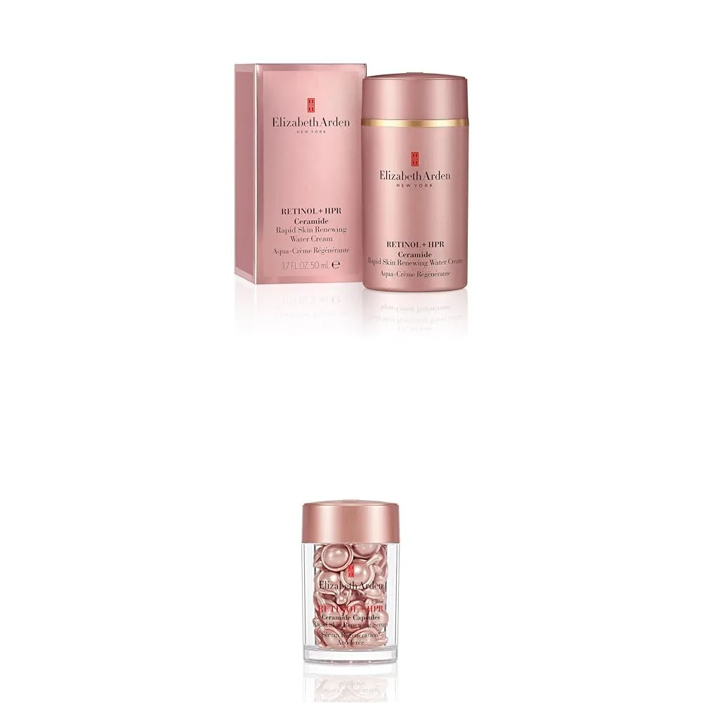 Elizabeth Arden Retinol + HPR Ceramide крем-вода для быстрого обновления кожи, антивозрастной уход от морщин, ниацинамид, гиалуроновая кислота, церамиды и пептиды, 50 мл