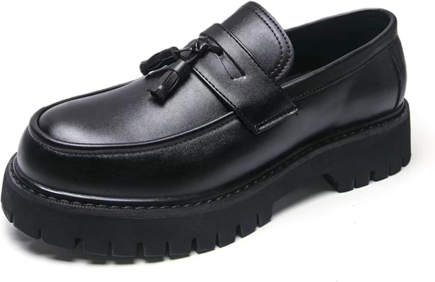 

Мужские модные массивные лоферы на высокой платформе Penny с круглым носком, на липучке, с подошвой, предотвращающей скольжение, для деловой, рабочей и повседневной носки. Размеры 6-14 Qooel, черный