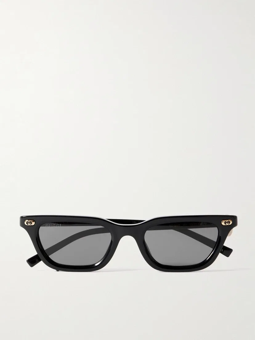 Солнцезащитные очки из ацетата в форме "кошачий глаз" Gucci Eyewear, черный