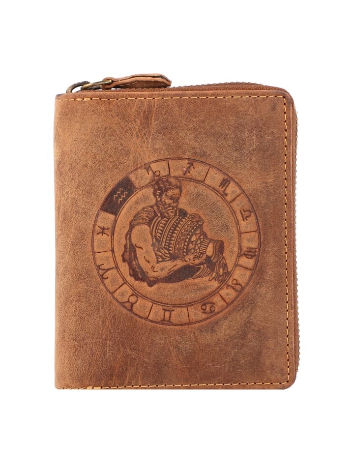 

Кошелек Greenburry Vintage Sternzeichen Leder 10 cm, цвет wassermann
