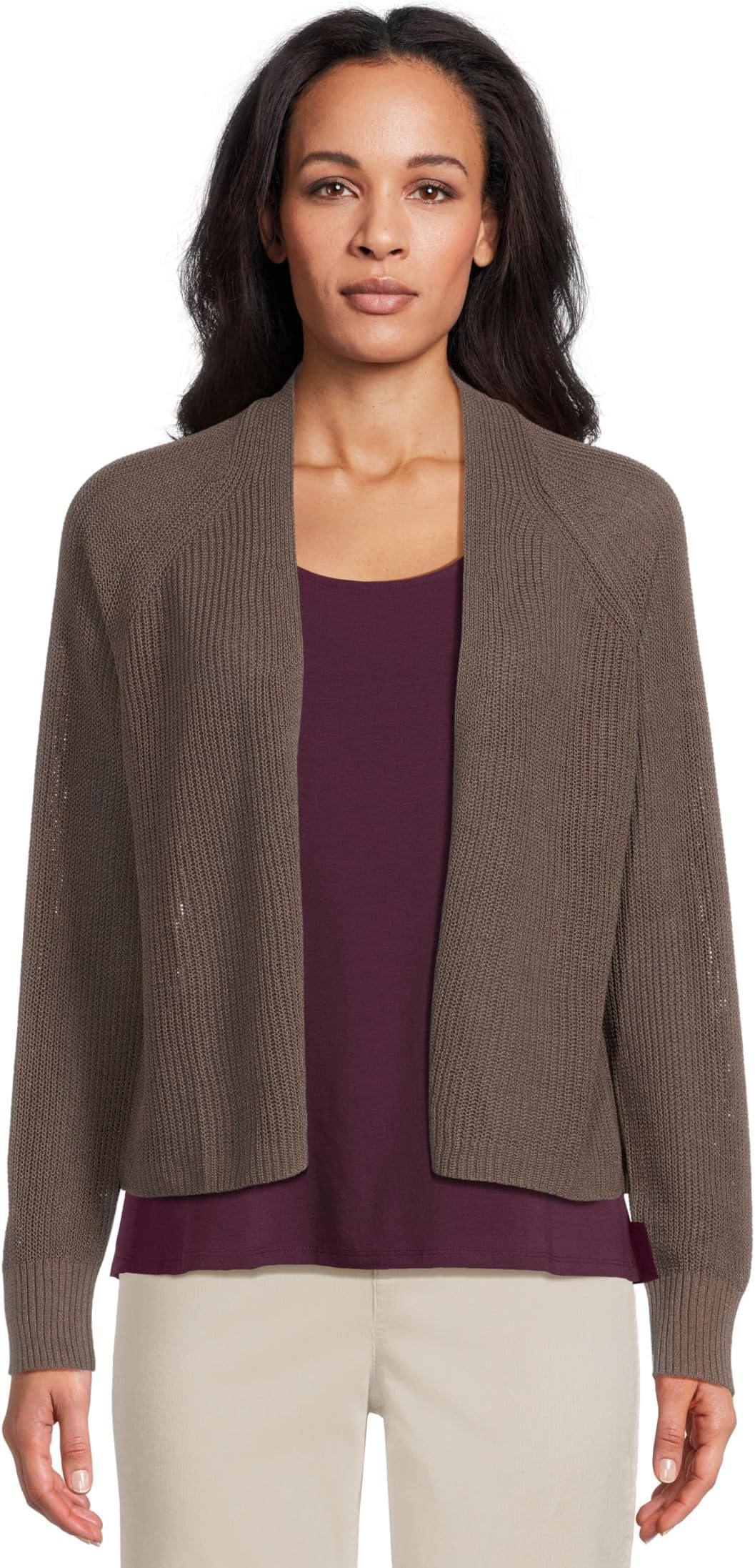 

Кардиган Eileen Fisher Cotton Silk Cord Cardigan, цвет Rye