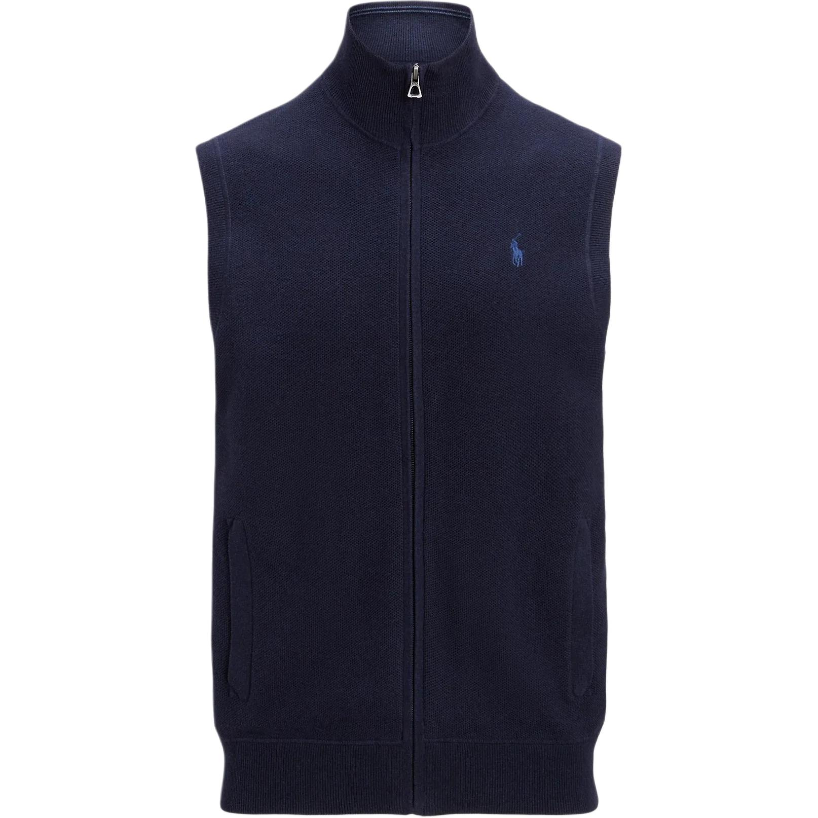 

Polo Ralph Lauren Вязаный жилет с вышивкой поло пони, Marine Blue