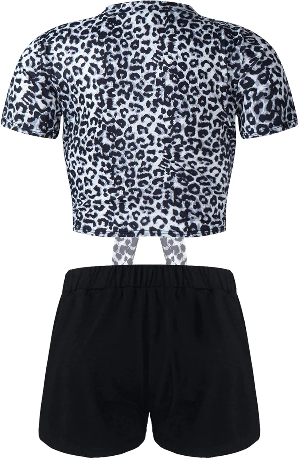 Детский спортивный костюм из топа и шорт, Yeeye, Black Leopard — фото 2