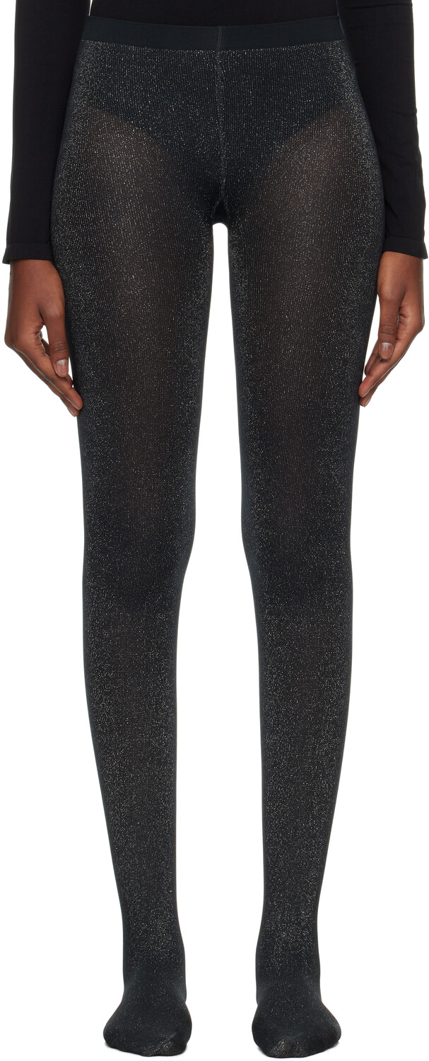 

Черные и серебристые колготки Stardust Wolford