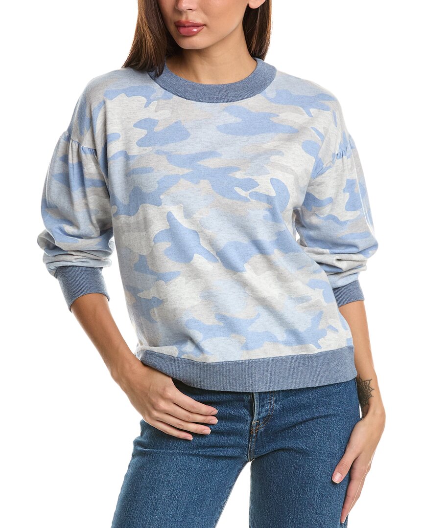 

Толстовка Forte Cashmere Camo со сборками на рукавах, синий