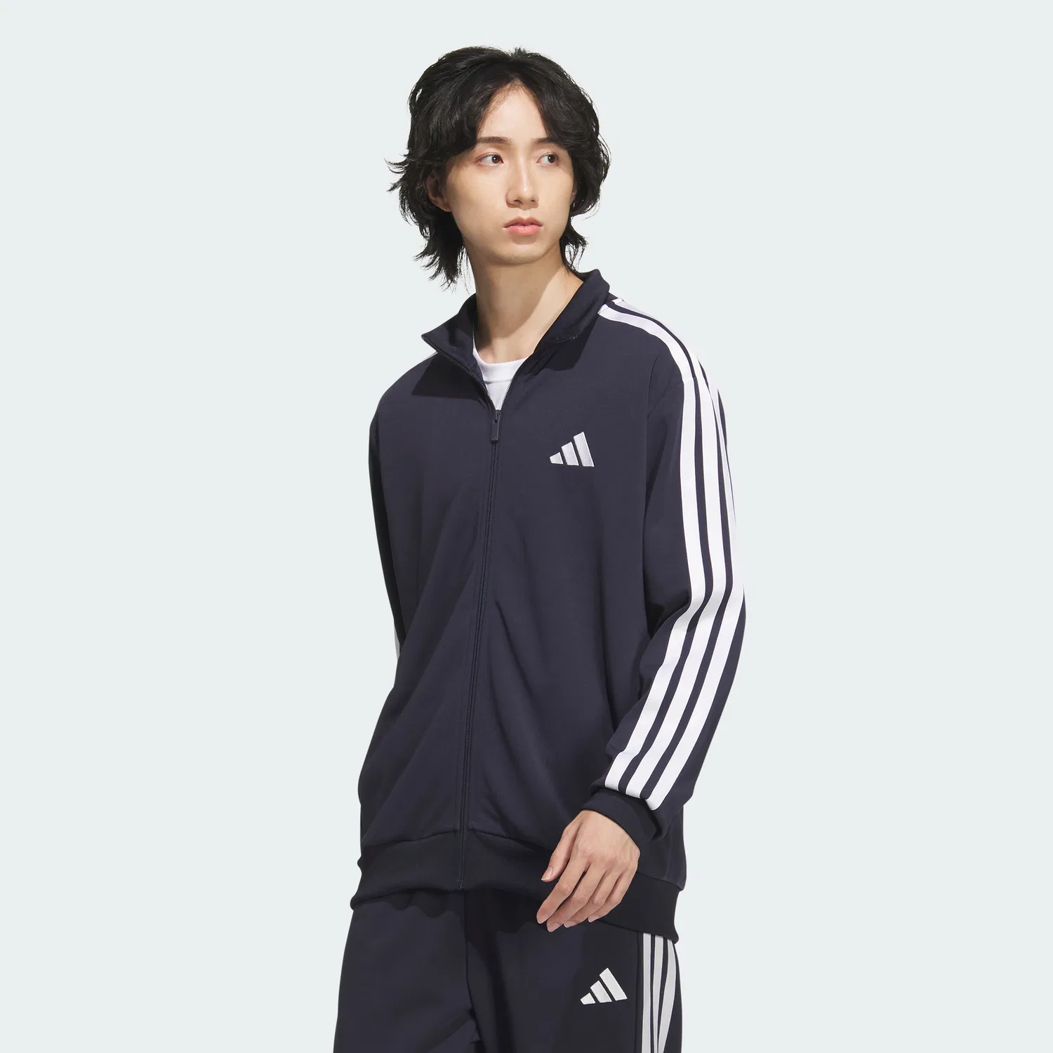 Мужская спортивная куртка 3S Regular Fit Doubleknit Track Jacket чёрная от Adidas