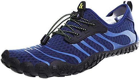 

Мужские водные кроссовки с голой стопой, быстро сохнущие походные кроссовки для походов по рекам, пляжа, нескользящие аква-кроссовки, легкие плавательные кроссовки, кроссовки для трейл-раннинга и серфинга Qacksv, синий
