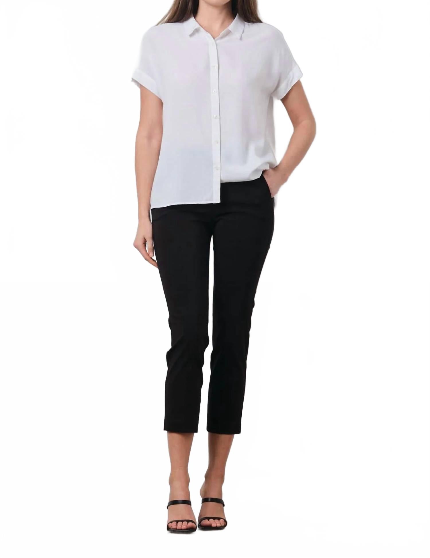 

Лулу Хлопковые эластичные брюки в черном цвете Avenue Montaigne