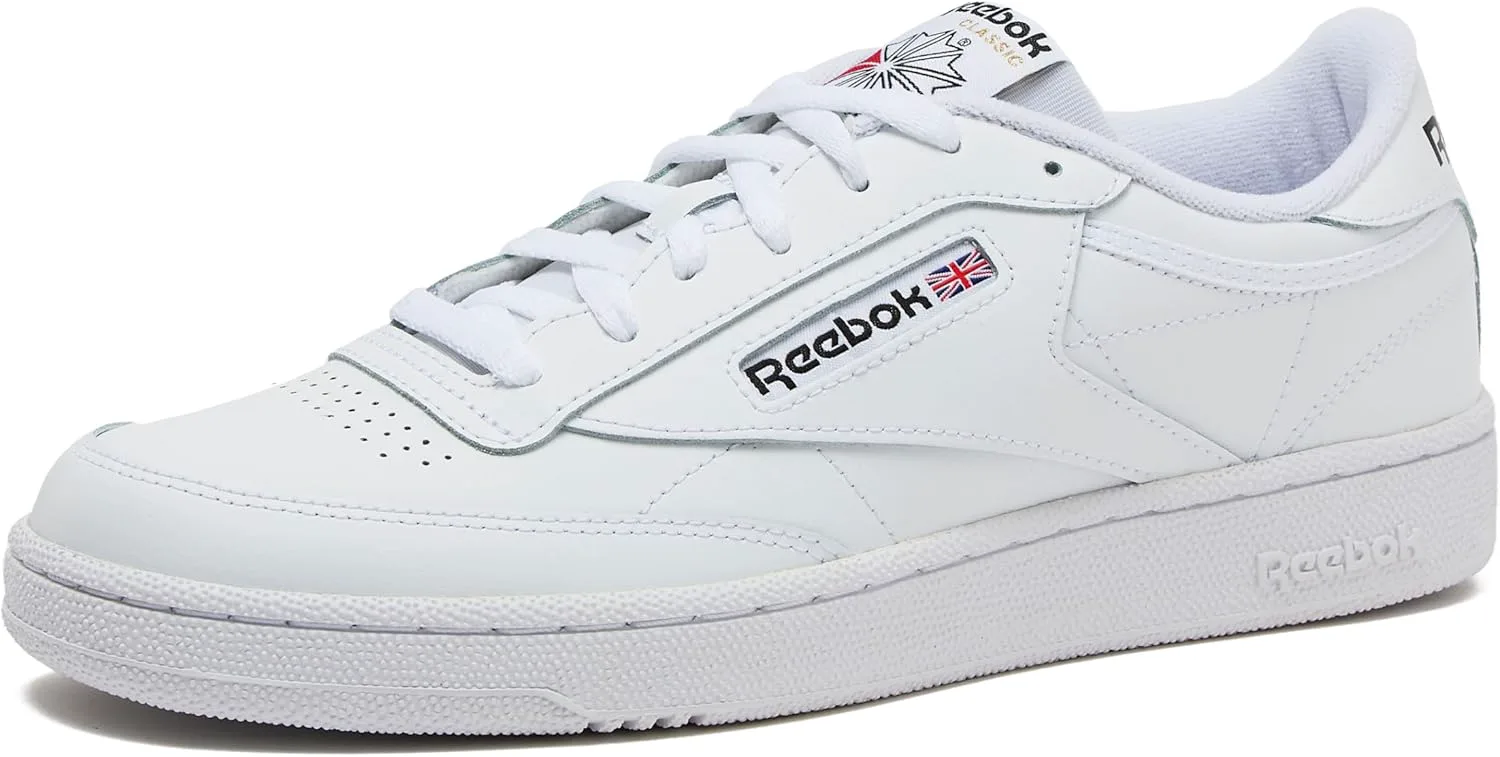 Мужские кроссовки Reebok Club C 85, повседневная спортивная обувь белого цвета для мужчин, белый/черный — фото 2