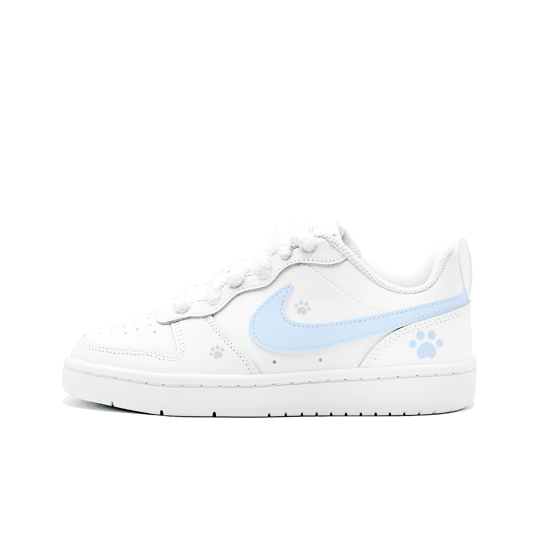 

Nike Court Borough Low 2 нескользящие износостойкие низкие детские скейтбординг кроссовки white blue для подростков