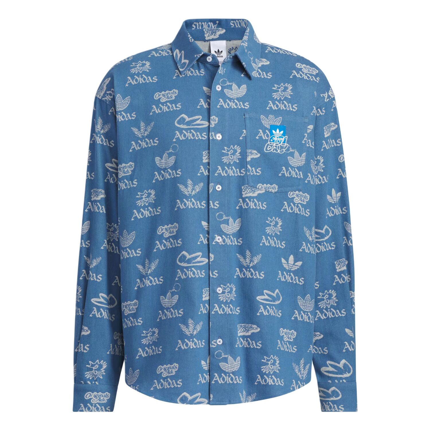 Adidas Originals Рубашка CITY SKATE мужская светло-деним синий/белый