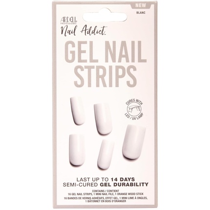 

Полуполимерные гелевые полоски для ногтей Nail Addict - белые, стойкие. Ardell