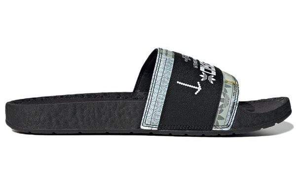 Тапочки originals adilette casual sports slippers black white 'black white' Adidas, черный — фото 2