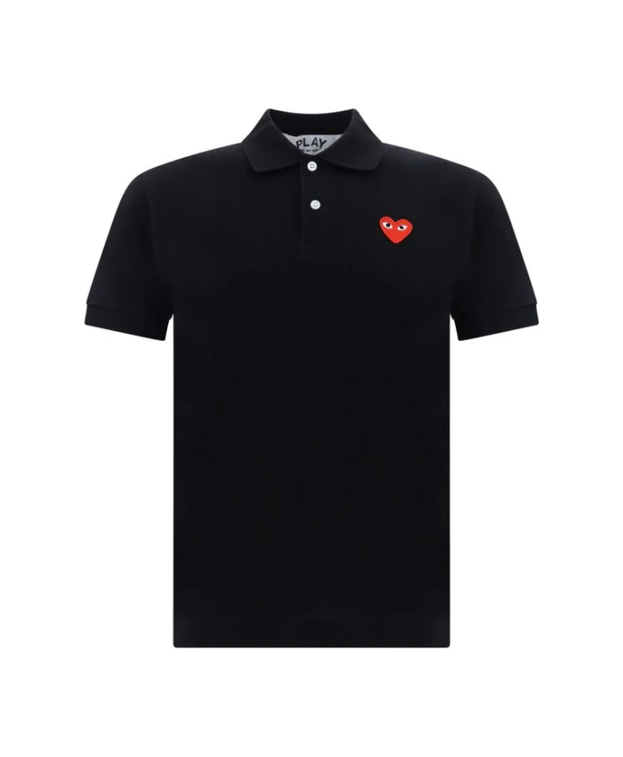

Культовая рубашка поло с нашивкой и логотипом Comme Des Garã§Ons Play, черный