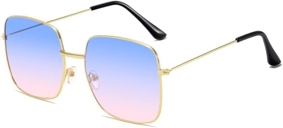 

Стильные универсальные металлические солнцезащитные очки с большой оправой и линзами цвета морской волны, обеспечивающие защиту от УФ-излучения, для женщин и мужчин KTUCN, Gold-blue Pink