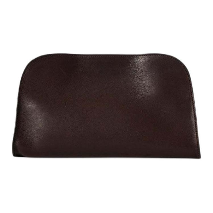 

Кожаная клатч на одно плечо Cow Leather для женщин Chestnut THE ROW