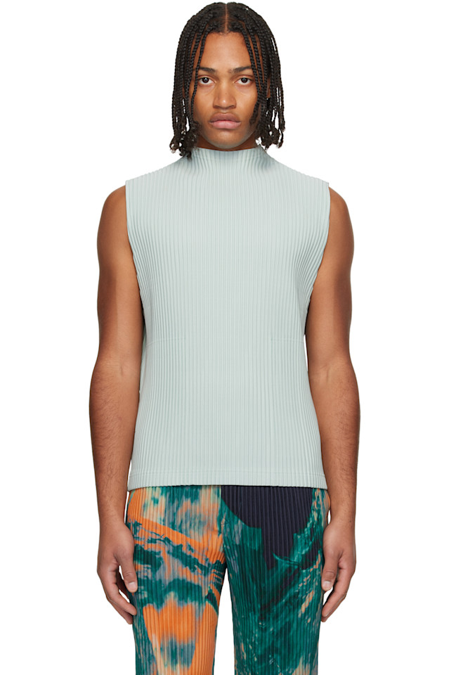 

Homme Plissé Issey Miyake Синяя майка ежемесячного цвета, июль