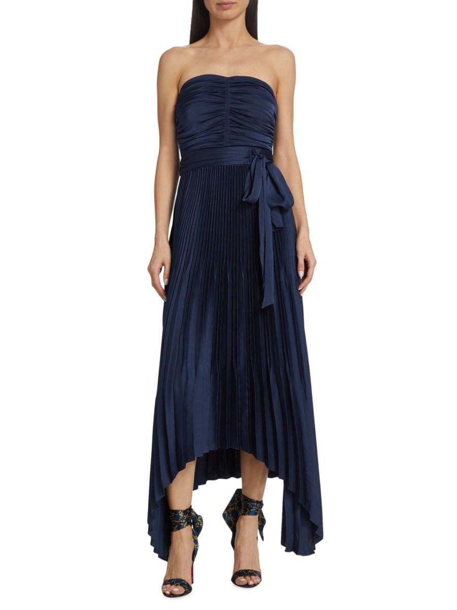 

Платье-платок без бретелек Fernanda с плиссировкой Ramy Brook, цвет Spring Navy