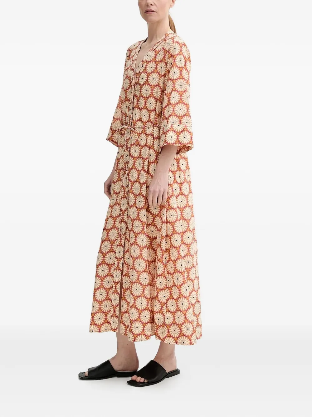 

Платье макси с поясом и цветочным принтом Marc O'Polo, оранжевый