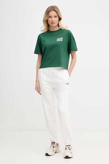 Спортивные штаны Lacoste свободного кроя, бежевый — фото 2
