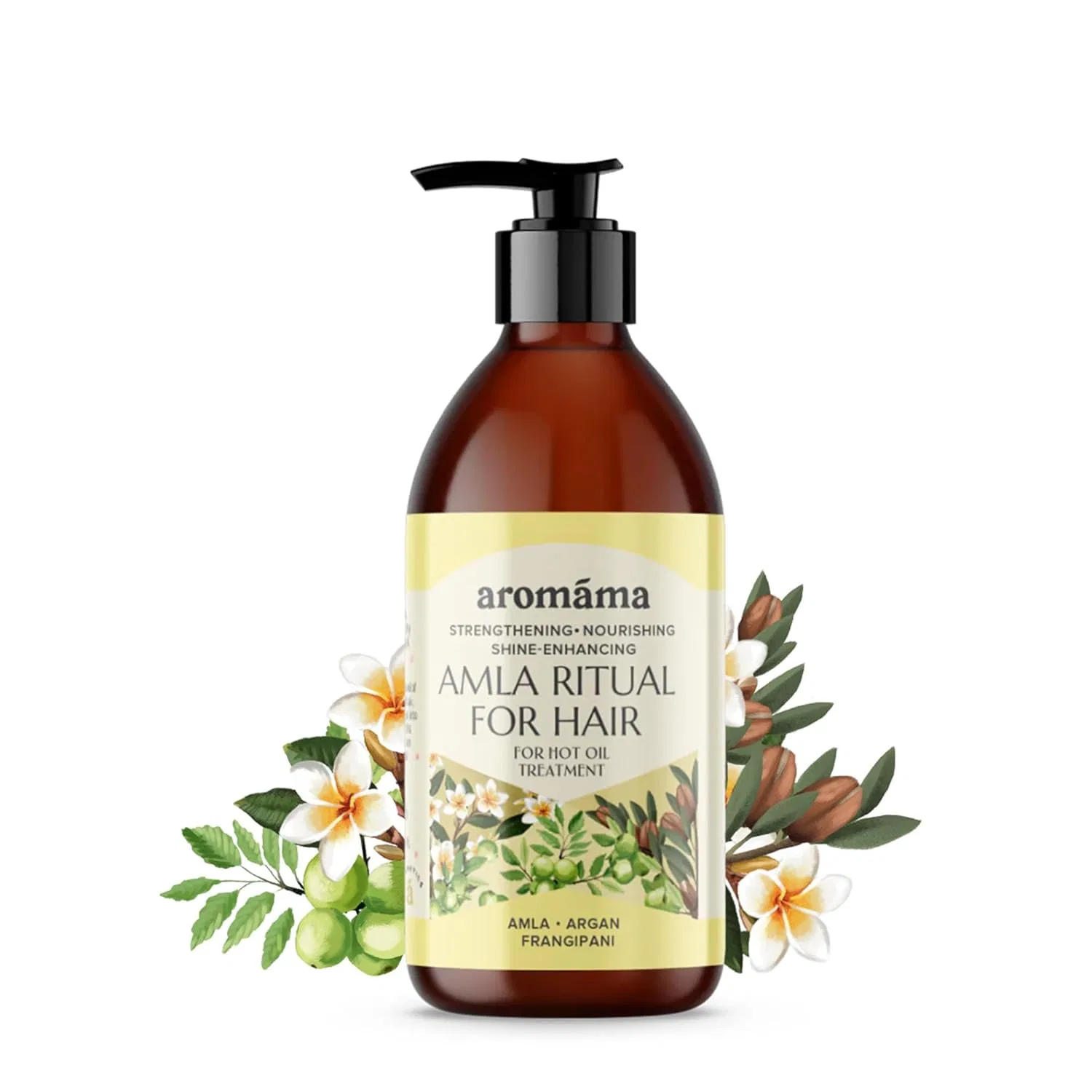 Масляная маска для волос aromáma Amla с аргановым маслом и франжипани, 250 мл Aromama