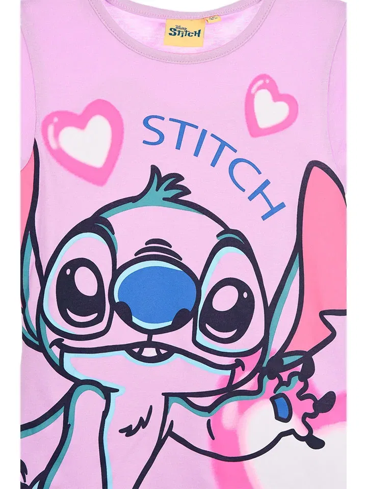 Футболка с графическим принтом, Lilo & Stitch, розовый — фото 2