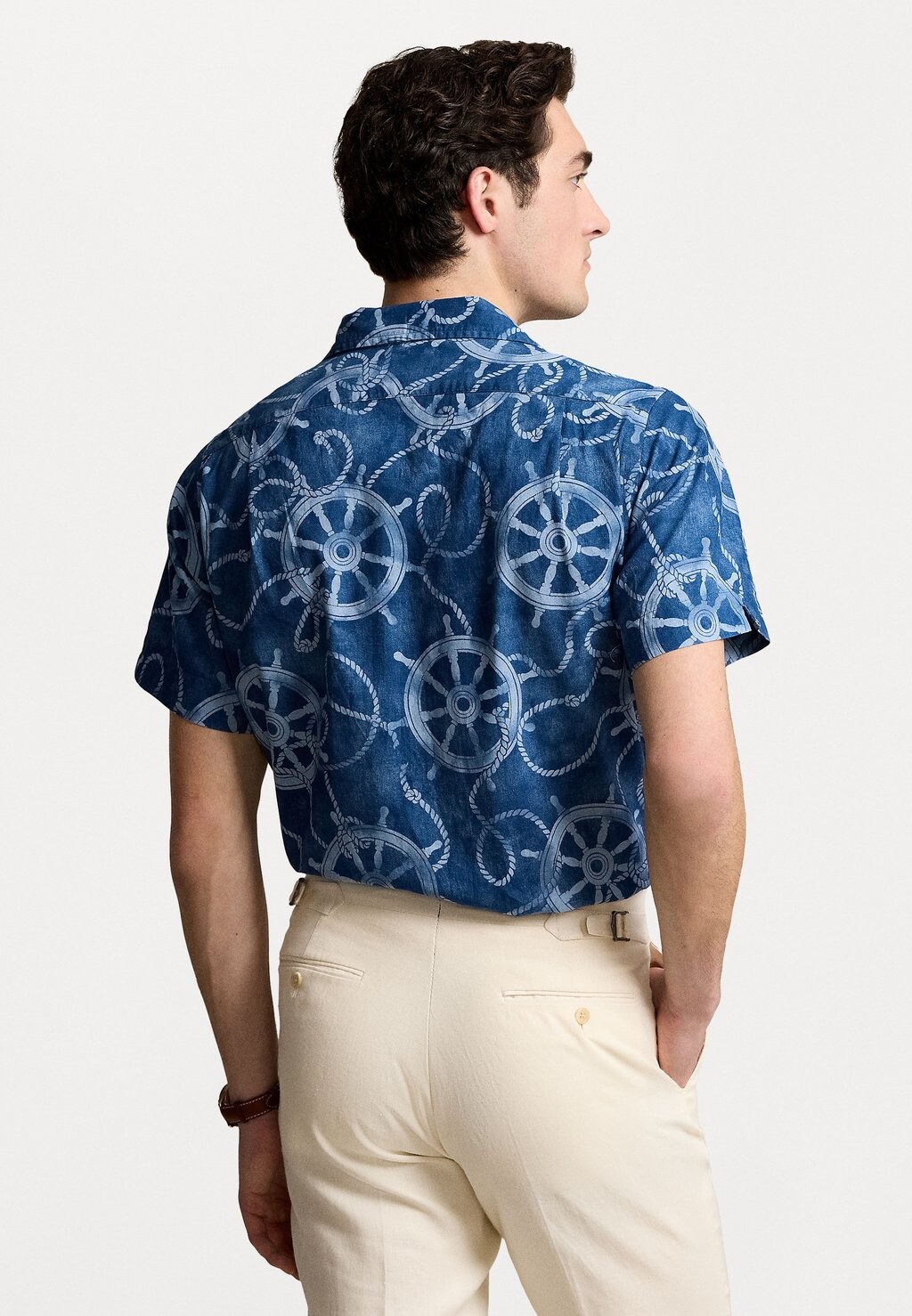 

Рубашка CLASSIC FIT COTTON LINEN CAMP SHIRT Ralph Lauren, синий