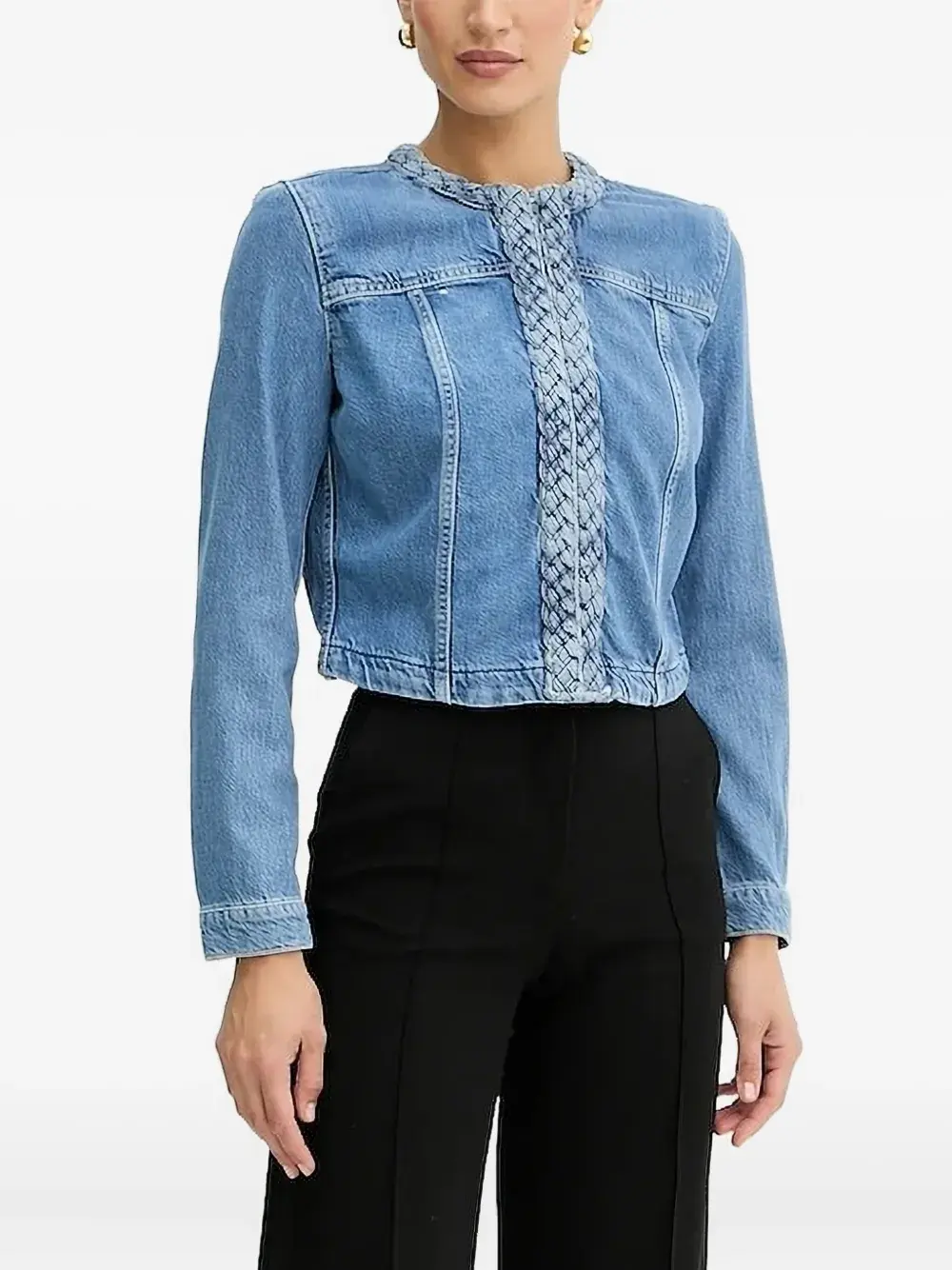 

Джинсовая куртка с плетеной отделкой Guess Usa, синий