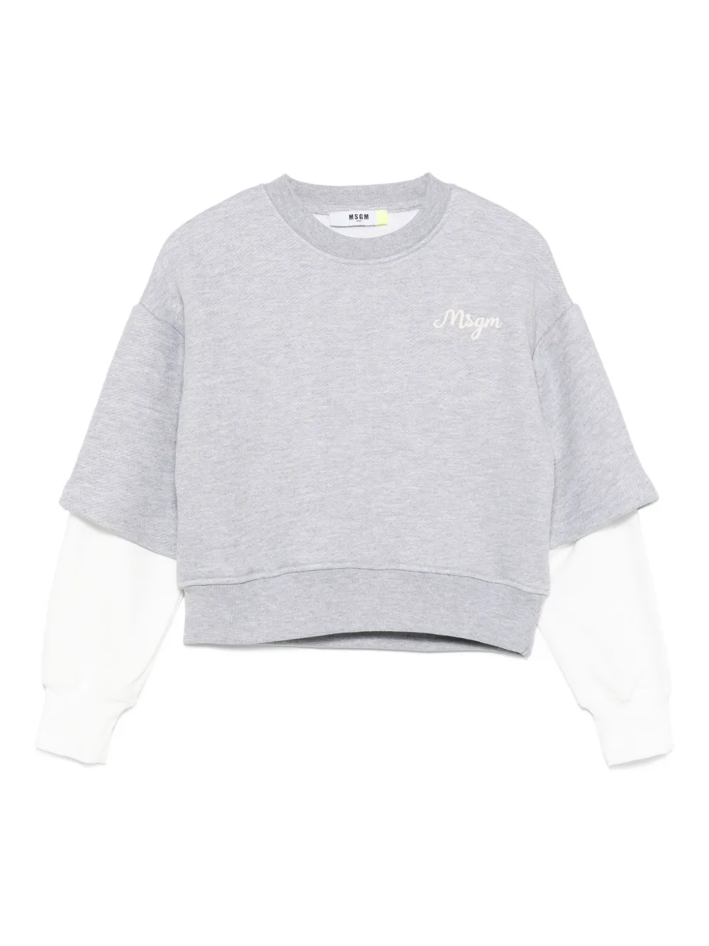 

Двухслойная толстовка с вышивкой MSGM Kids, серый