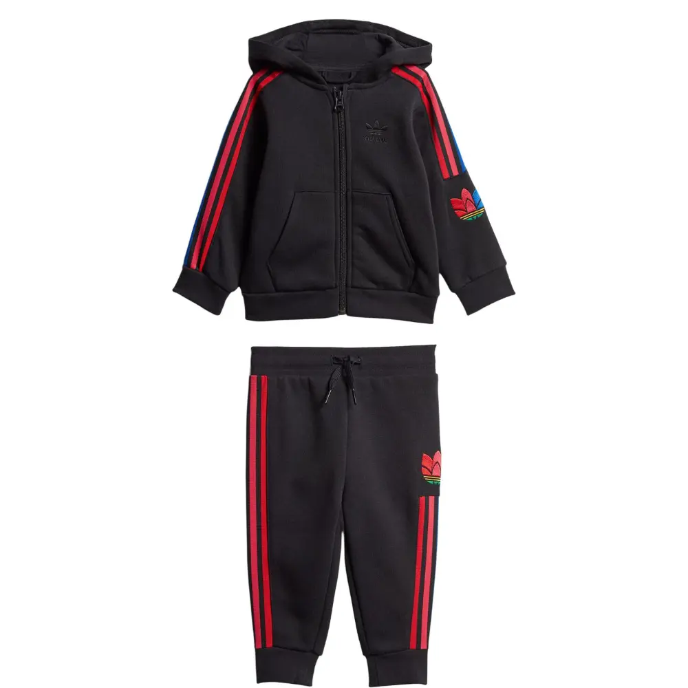 Повседневная спортивная одежда серии Clover красно-черная для детей 3-7 лет Adidas Originals — фото 2