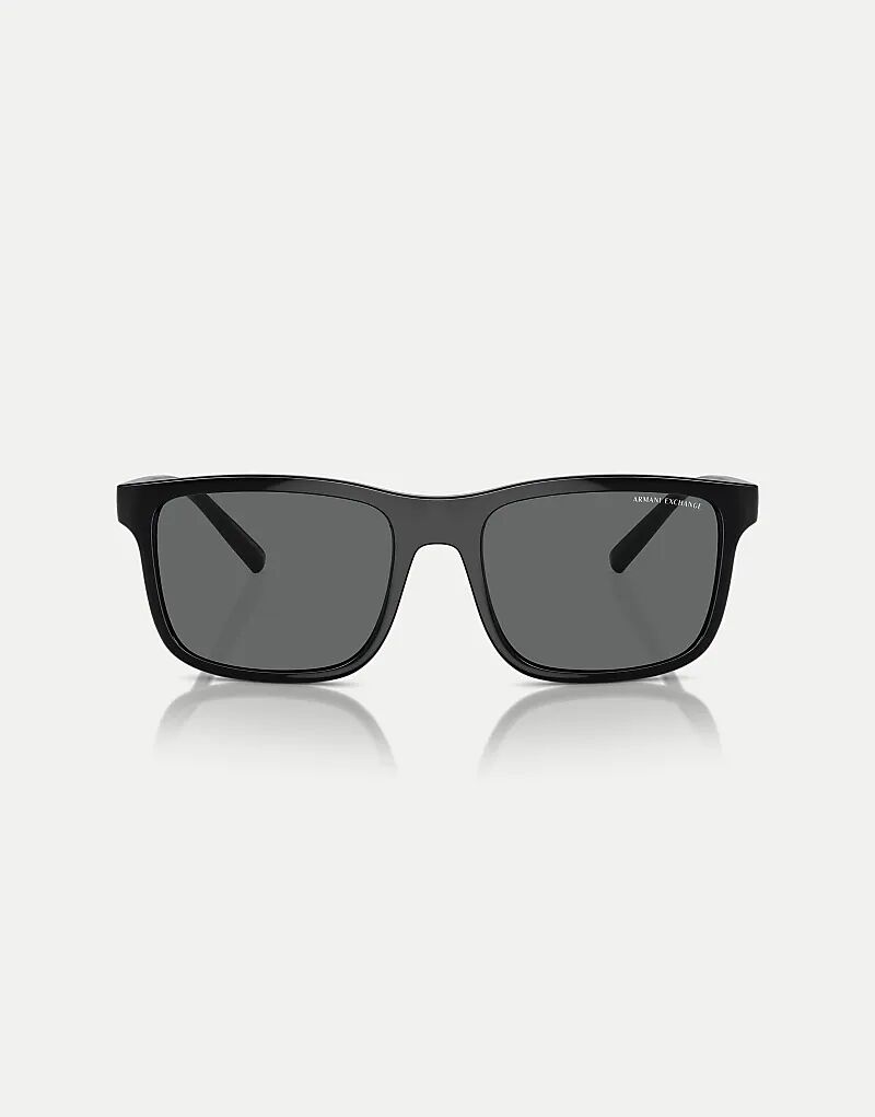 

Солнцезащитные очки Armani Exchange Ax4145s прямоугольной формы с серыми линзами в блестящем черном цвете